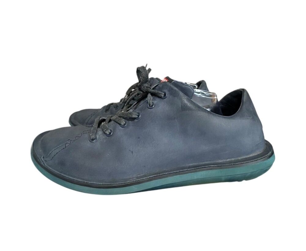 Camper Men's Beetle Blue Leather Lace Up Shoes EU 46 US 12 Outdoor Extra Light